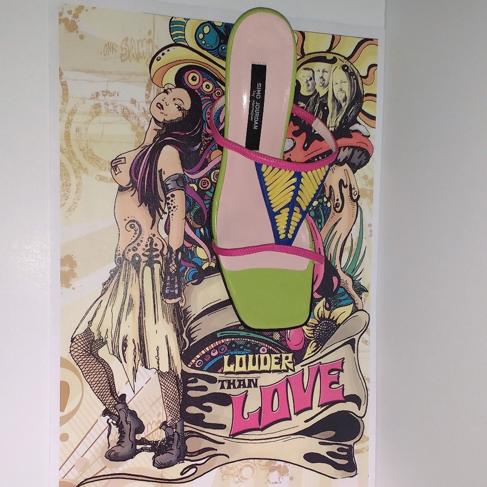 *Made in Spain Simo Jourdan by Monique Bright Leather Sandals 8M